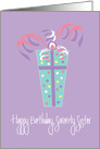 Birthday for Sorority Sister, Gift in Lavender, White and Pink card