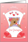 First Valentine’s Day for Great Granddaughter Bear with Hearts card