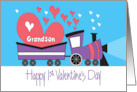 First Valentine’s Day for Grandson Valentine Train with Hearts card