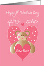 First Valentine’s Day for Great Niece, Bear Sweetheart with Hearts card