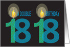 Twin 18 Year Old Birthday, Double Birthday with Candles card