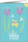 Hand Lettered Birthday for Gardener with Tall Flowers with Candles card