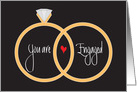 Wedding Engagement Congratulations, Rings and Heart card