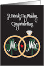 St. Patrick’s Day Wedding Congratulations, Rings with Shamrocks card
