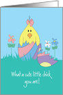 Easter for Kids with Cutest Chick in Colored Easter Egg card