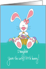 Easter for Daughter, Cutest Bunny with Basket and Eggs card