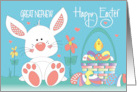 Easter for Great Nephew White Bunny with Decorated Easter Egg Basket card