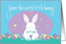 1st Easter for Great Nephew, Cutest Little Bunny with Eggs & Hearts card