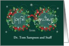 Christmas Optometrist or Ophthalmologist, Custom Wreath Glasses card