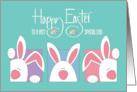 Easter for Special Dad with Three Bunnies and Decorated Easter Eggs card