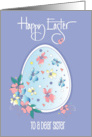 Hand Lettered Easter for Sister Floral Easter Egg Flowers & Hearts card