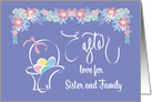 Hand Lettered Easter for Sister and Family, Floral Easter Egg Basket card