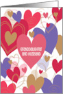 Valentine for Granddaughter & Husband Brightly Colored Heart Collage card