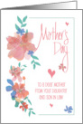 Mother’s Day to Mom from Daughter & Son in Law Watercolor Flowers card