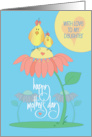 Mother’s Day to Daughter with Mom and Daughter Birds atop Flower card