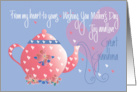 Mother’s Day for Great Grandmother with Heart and Floral Teapot card