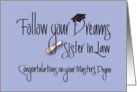 Graduation for Sister in Law for Master’s Degree, Diploma card