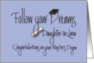 Graduation for Daughter in Law for Master’s Degree, Diploma card