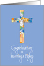 Congratulations on Becoming a Bishop, Stained Glass Cross card