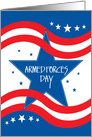 Business Armed Forces Day, Blue Star, Red Wavy Stripes card