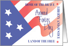 Hand Lettered Armed Forces Day, Flowing American Flag card