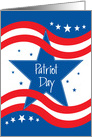 Patriot Day for 9/11, Blue Star, Red and White Wavy Stripes card