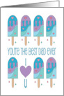 Father’s Day for Dad with Bright Colored Ice Pops with Hearts card