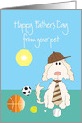 Father’s Day from Pet, Dog with Tie and Baseball Cap card