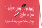 Graduation for Sister in Law, Bachelor’s Degree with Diploma card