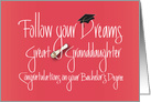 Graduation for Great Granddaughter, for Bachelor’s Degree card