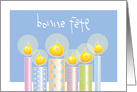 Bonne Fte for French Canadian Birthday Blue with Candles card