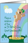 St. Patrick’s Day for Great Granddaughter, Bear On Rainbow card