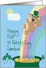 First St. Patrick’s Day for Grandson, Bear on Rainbow card