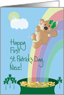 First St. Patrick’s Day for Niece, Bear on Rainbow card