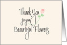 Thank You for your Beautiful Flowers, with Long Stem Rose card