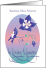 In Loving Memory Columbine Memorial Invitation with Custom Name card