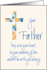 Sympathy for Loss of Father, Stained Glass Cross and Dove card
