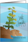 Hand Lettered Sympathy for Loss of Father Water Color Tree on Rocks card