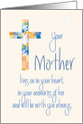 Sympathy for Loss of Mother, Stained Glass Cross & Hand Lettering card