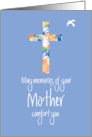 Sympathy for Loss of Mother, Blue Stained Glass Cross card