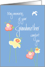 Sympathy for Loss of Grandmother, Cheerful Flowers and Dove card