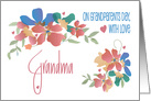Hand Lettered Grandparents Day for Grandma, Flowers with Hearts card