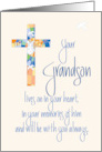 Hand Lettered Sympathy Loss of Grandson with Stained Glass Cross card
