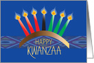Hand Lettered Happy Kwanzaa, Mkeka with Kinara & Candles card