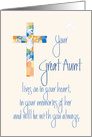 Sympathy in Loss of Great Aunt, Stained Glass Cross card