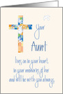 Hand Lettered Sympathy in Loss of Aunt, Stained Glass Cross card