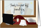 Hand Lettered Happy Boss’s Day from all of Us, Desk & Computer card