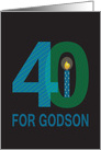 40th Birthday for Godson, Overlapping Numbers and Candle card
