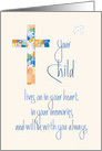 Sympathy in Loss of Child, Stained Glass Cross card