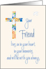 Sympathy in Loss of Friend, Stained Glass Cross card